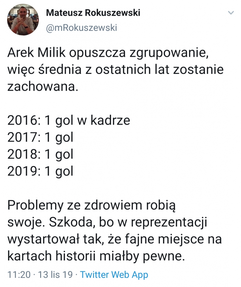 STRZELECKI dorobek Arka Milika w reprezentacji od 2016 roku